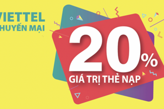 Ngày 28/10/2021, Viettel khuyến mại 20% giá trị tất cả thẻ nạp